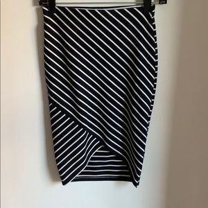 Black and white striped skirt